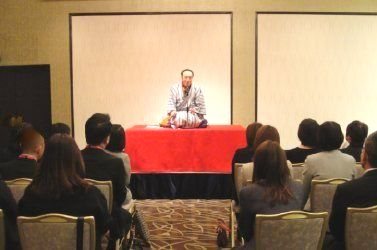 講演会の人気講師・三遊亭楽春の笑いは健康の良薬講演会の風景